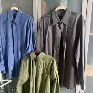 Stafford Blue, Gray, and Green Dress Shirts all three shirts  one price